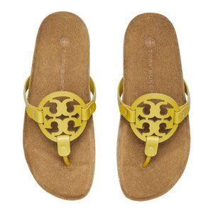 NIB Tory Burch Miller Cloud Leather Sandal Lemon Lime US 6.5 7 7.5 8 8.5 9 9.5